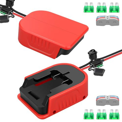 2 Pack Power Wheel DIY Adapter for Bauer 20V Battery Dock, Power Connector with Fuse and Wire Terminals, 14AWG Wire for RC Toy Car, Truck, and E-Bike(No Battery) - style: 2pcs for Bauer 20v