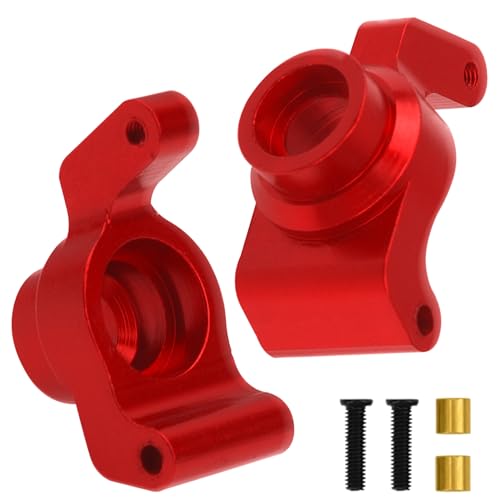 ShareGoo Metal Swing Arms Steering Knuckle Carrier & Steering Assembly Upgrade Parts Compatible with Remo Hobby Smax 1621 1625 1631 1635 1651 1655 1/16 RC Car (Red) - color: Red