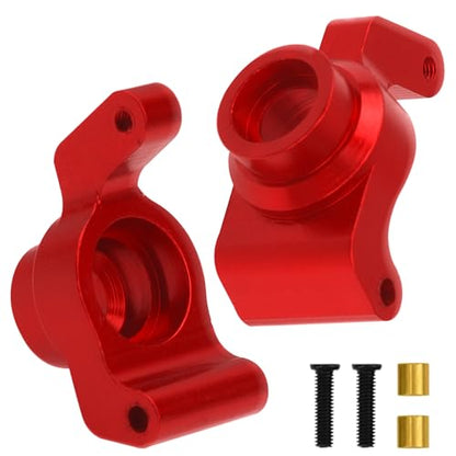 ShareGoo Metal Swing Arms Steering Knuckle Carrier & Steering Assembly Upgrade Parts Compatible with Remo Hobby Smax 1621 1625 1631 1635 1651 1655 1/16 RC Car (Red) - color: Red