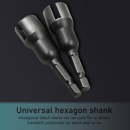 Power Wing Nut Driver Set, Hex Shank Nut Disassembly Tools for Panel Nuts Bolts C Hook Screws Eye, Wing Slotting Socket Wrench, Universal for Most Cars Trucks (Black #2.5 In Height)