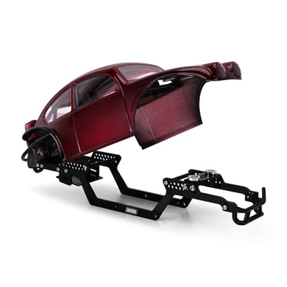 INJORA BUG18 Body with LCG Aluminum Universal Chassis for 1/18 RC Crawler TRX4M Upgrade(Burgundy) - color: Burgundy