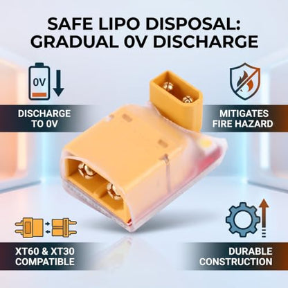 0V Killer Battery Discharger for RC Battery Discharge Disintegration Suitable for All Ages Plastic Color Shown