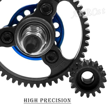 50T Metal Slipper Clutch Spur Gear&Center Drive Shaft Upgrades Part for 1/10 Slash 4X4 VXL,ARRCat Full Metal 50T (32-Pitch) Spur Gear Differential Gear w/ 19T 17T 15T Pinions,Navy Blue - color: Navy Blue (50T)