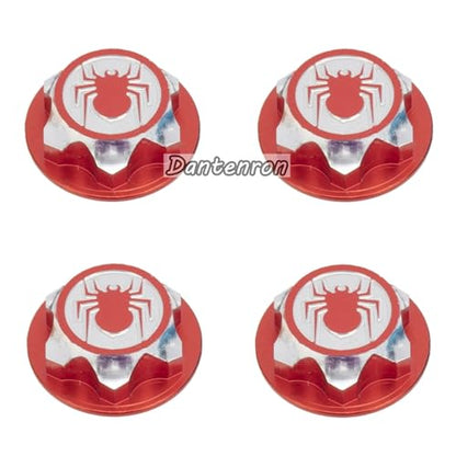 4PCS RC 17MM Hex Wheel Nut Dustproof Anti-Skid Mount Cap CNC Aluminum Compatible with 1/8 Buggy Off Road Monster Truck Car Traxxas X-Maxx Summit E-Revo HPI HSP Losi Kyosho Tamiya (Red) - color: Red