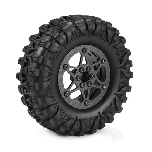 2.2 Beadlock Carbon Fiber Wheels Rims for 1/10 RC Crawler Cheater Rigs | Upgrade 4pcs,lightweight,beadlock no-glue design,For Capra SCX10 Pro TRX4 TF2 Element Enduro,improves climbing traction. - style: A