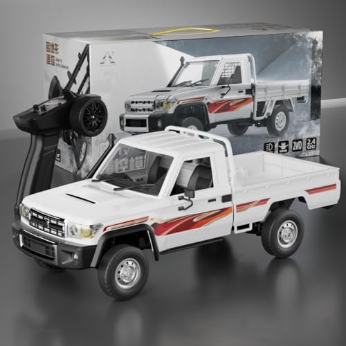 RC Rock Crawler Model, 2.4GHz All-Terrain 15KM/H Remote Control Pickup Car with LED Lights, 1:14 Scale Off-Road Truck for Adults - color: Sg-1405 White