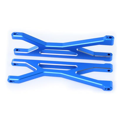 Aluminum Front Upper & Lower Suspension Arms Upgrades Set for 1/5 X-Maxx XMaxx RC Car (Blue) - color: Blue