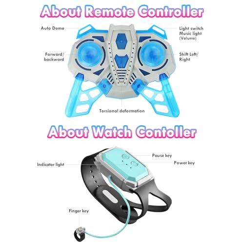 4WD Remote Gesture Sensor Car,Gesture Sensing RC Stunt Car,Remote Carwith Spray Effect LED Lights,All Terrain Off Road RC,2.4Ghz Hand,Birthday Kids Xmas Gifts