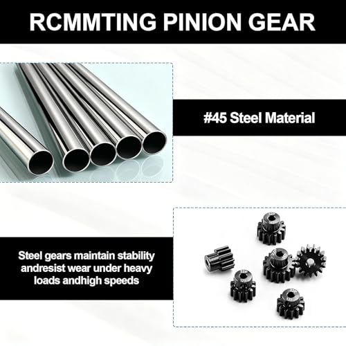 6-Pack 32P Pinion Gears 11T 12T 13T 14T 15T 16T, Hardened Steel, 3.175mm Bore, for 1/10 Traxxas Arrma Axial HSP HPI Tamiya Losi RC Car