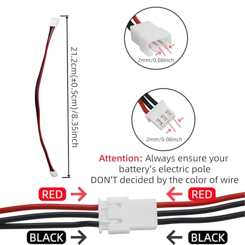 5PCS JST-XH 2S Balance Plug Extension Lead 22AWG Silicone Wire 200mm for RC Drone FPV Quadcopter Lipo Battery Charger DIY