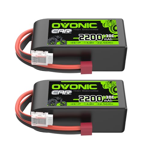 OVONIC 4S LiPo Battery 2200mAh 14.8V 130C Short RC Battery with Dean-Style T Connector