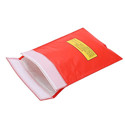 LiPo Battery Explosion Proof Bag, Fireproof Nylon Charging & Storage Bag, Lithium Battery Safe Guard for Safe Storage, e Pouch for Charging Portability - size: Red