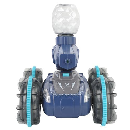 Matybobe RC Gesture Sensor Stunt Car Cool Lights for Water and Land (Blue) - color: Blue