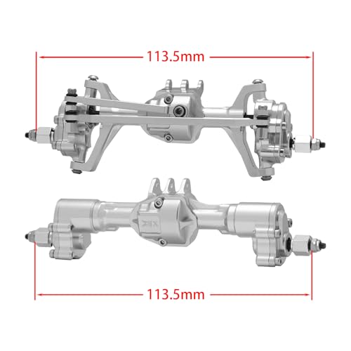 DJX CNC Aluminum RC Front & Rear Portal Axles Set +4mm Extended Complete Axles for 1/18 RC Rock Crawler Redcat Ascent-18 Upgrades Parts(Silver) - color: Silver