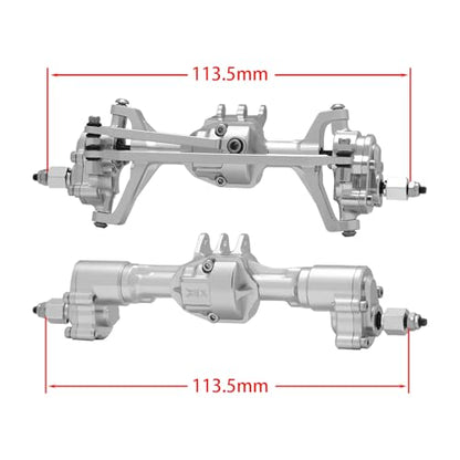 DJX CNC Aluminum RC Front & Rear Portal Axles Set +4mm Extended Complete Axles for 1/18 RC Rock Crawler Redcat Ascent-18 Upgrades Parts(Silver) - color: Silver