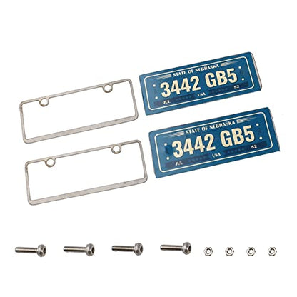 2PCS HIRCQOO Metal RC Car License Plate Decorations Accessories Compatible with Traxxas TRX-4 Tamiya CC01 Axial SCX10 D90 1/10 RC Crawler Car (3442GB5) - style: 3442GB5