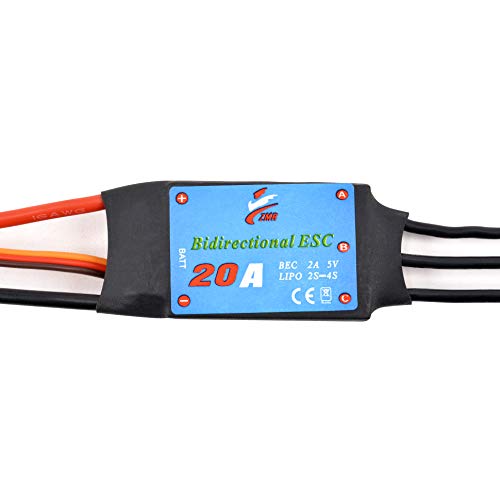 Bidirectional 20A Brushless ESC Electric Speed Controller | 2-4S, 2A 5V UBEC, For RC Car Boat, Underwater Propeller - color: 20a Esc