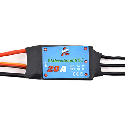 Bidirectional 20A Brushless ESC Electric Speed Controller | 2-4S, 2A 5V UBEC, For RC Car Boat, Underwater Propeller - color: 20a Esc