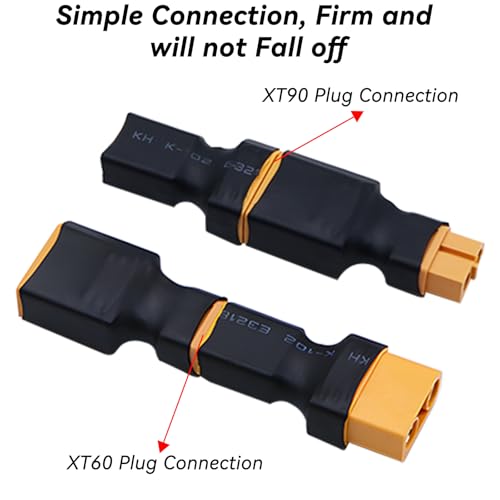 XT60 Connector to XT90 Connector Plug - 6 PCS XT60 to XT90 Male Female Adapter No Wires for RC Car Lipo NiMH Battery Connectors Airplane Truck Boat Quadcopter (6 PCS XT60 to XT90 Plug)