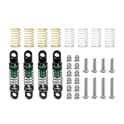 RC Crawlers Components for Axial for Bronco for Wrangler Scx30 1/30 4Pcs 26mm Alloy Adjustable Shock Set Upgrade Repair Parts Spare Toy Models - color: Green
