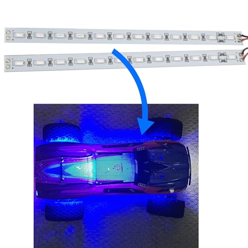 RC 24 LED Light Bar Chassis LED Lamp Body Shell Chassis Light Compatible with Traxxas TRX-4 Axial SCX10 II 90046 90048 RC4WD D90 D110 1/10 1/8 RC Crawler Car Truck (Blue) - color: Blue