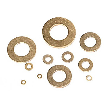 Hilitchi 350-Pcs [10 - Size] Brass Flat Washer Assortment Set - M2 M2.5 M3 M4 M5 M6 M8 M10 M12 M14