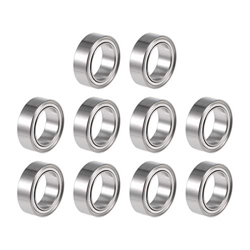 uxcell R168ZZ Deep Groove Ball Bearing 1/4-inchx3/8-inchx1/8-inch Shielded Z2 Lever Bearings 10pcs - size: 1/4"x3/8"x1/8"
