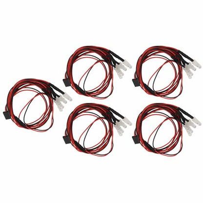 RC Car LED Light Kit Silicone LED RC Lighting System 4 LEDs with 2 White Headlights 2 Red Taillights Easy Install for 1 10 1 8 Car Truck Crawler