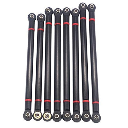 8Pcs Vgoohobby Aluminum Alloy Link Rod Chassis Linkage 313mm Wheelbase Compatible with Axial SCX10 90046 90047 1/10 RC Crawler Car