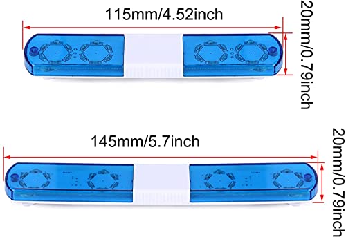 RC Car Alarming Light,WONFAST Multi-Function LED Police Night Light Bar Flash Lamp Compatible with 1/8 1/10 1/12 RC Model Car for HSP TRX4 Tamiya CC01 4WD Axial SCX10(115mm-Blue) - color: 115mm-Blue