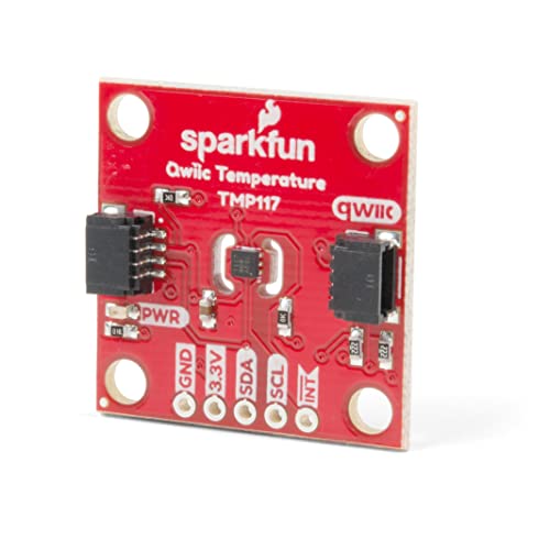 SparkFun High Precision Temperature Sensor - TMP117 (Qwiic) | Programmable temp alert limits Operating voltage 1.8V-5.5V 16-bit resolution NIST traceability Maximum range -55°C to 150°C