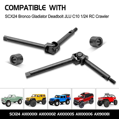 OGRC +4mm Front Steel Front Axle Drive Shaft CVD for SCX24 Upgrade Parts | Ujoint CVD Set for SCX24 C10/JLU/Bronco/Gladiator/Deadbolt Upgrades Parts - style: +4mm