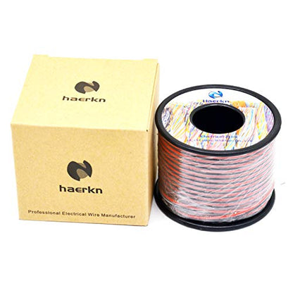 Haerkn 14 awg Silicone Electrical Wire Cables 2 Cores 25ft Spool | 14 Gauge Soft and Flexible Hook Up Oxygen Free Strands Tinned Copper Wire - style: 14awg-25FT