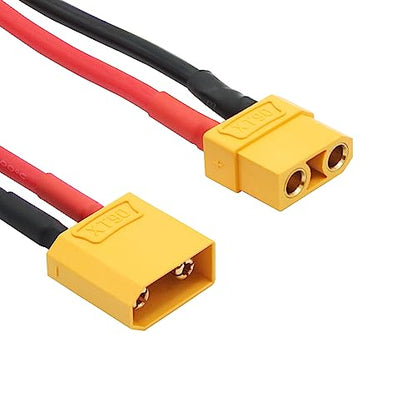 1Pair Short XT90 to XT60 Connector Converter 10cm/3.9inch,XT90 Male to XT60 Female & XT90 Female to XT60 Male Connector Adaptor with 12AWG Cable for RC ESC and RC Lipo Charger - style: 1Pair 10CM - XT90 to XT60