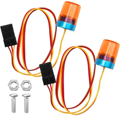 Multi-Function LED Flash Lights Alarm Lamp Flashing Rotating Beacon Light Compatible with 1/10 TRX4 SCX10 RC Crawler Car 1/14 Tamiya Tractor RC Truck (Orange) - color: Orange