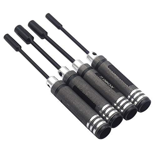 4Pcs Hex Nut Key Socket Screw Driver Tool,4.0 5.5 7.0 8.0mm Sleeve Wrench Spanner,RC Flat Head Wrench Screwdrivers Repair Tools Kit for RC FPV Car Truck Boat