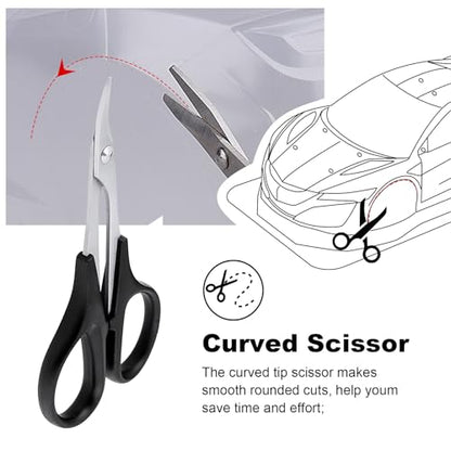3-Pack HobbyPark RC Body Reamer Hole Puncher and Curved Scissors & Straight Scissors Trimming Tools Set for RC Car Body Shell Lexan Plastic