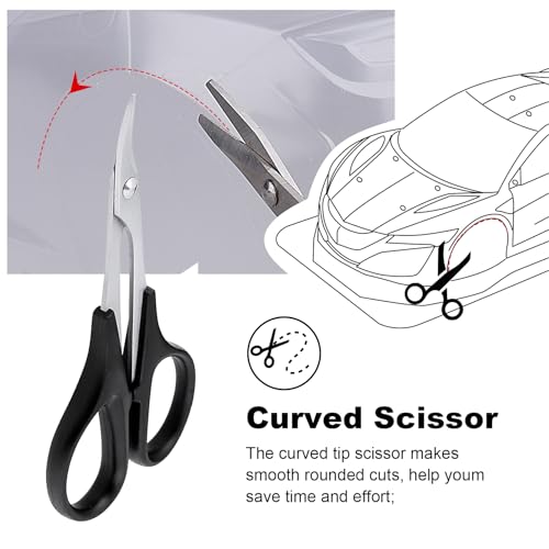 3-Pack HobbyPark RC Body Reamer Hole Puncher and Curved Scissors & Straight Scissors Trimming Tools Set for RC Car Body Shell Lexan Plastic