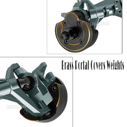 Front Rear Portal Axles Upgrades Part for 1/10 Capra 1.9 UTB 4X4,DIY SCX10 SCX10 II,RC Aluminum Alloy Front Rear Axle RC Crawler Car,1/10 Capra 1.9 UTB & SCX10,Titanium - color: Titanium - (Portal Axles)