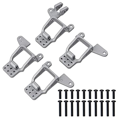 RC Shock Towers Mount Front & Rear Shock Tower Shock Absorbers Mount Bracket Compatible with Traxxas TRX-4 Bronco 1/10 RC Crawler Upgrade Parts (Silver) - size: Silver