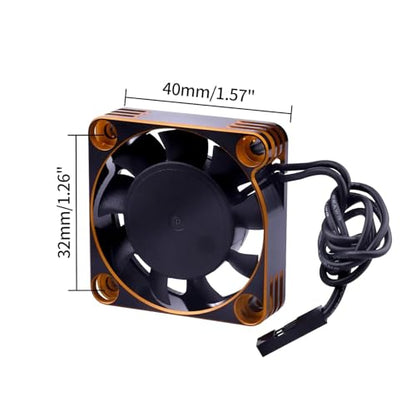 Motor Cooling Fan RC Model Heatsink 16000RPM ESC Cooling Fan for RC Car Truck Buggy Crawler 1/8 1/10 Scale 540 550 Brushless Motor (Black-Gold) - color: Black-Gold