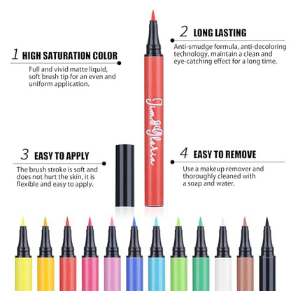 Jim&Gloria Water Resistant Face Paint Tattoo Pen, Temporary Tattoo Markers for Skin, Body Painting Kit, Teen Girl Gifts Trendy Stuff, Makeup Toys Crafts, Christmas Gifts for Teenage Girls, Adults