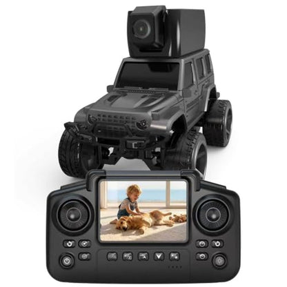 1/64 FPV Mini RC Car Truck Camera Toys with LCD Screen for Kids Adults Gift | Remote Control Truck with Magnetic 45° Camera, App Control, 2 Speed, 2.4GHz Indoor Toy Cars, Toy Cars for 6-12 Boys Girls - color: Dark Gray