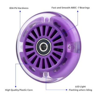 90mm Wiggle Car Polyurethane Replacement Wheels Set Upgrades for PlasmaCar Ride-on Toys Wiggle Car Replacement Wheels, 4-Pack (Purple) - color: Purple