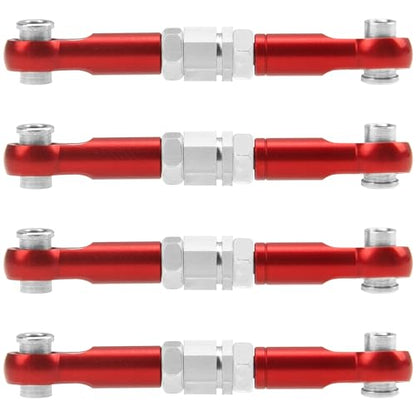 Share Goo 4Pcs ShareGoo Metal Steering Rod Servo Linkages Turnbuckle Compatible with Hyper Go MJX 16207 16208 16209 16210 H16BM H16GT H16DR 1/16 RC Car (Red) - color: Red