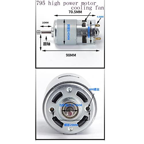 795 Ball Bearing Motor High Torque High Power High Speed Motor DC 12V-24V 11000RPM for RC Boat Toy Model DIY Drive Parts Power Tools - size: 795 DC Motor