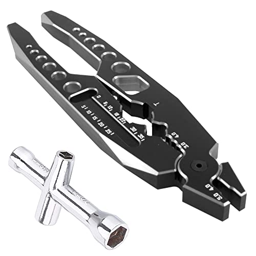 RC Shock Absorber Pliers RC Multifunction Pliers RC Rod Ends Disassemble Tools & Small Cross Socket Spanner Compatible with Traxxas Arrma Axial Losi Redcat HSP 1/8 1/10 RC Car Truck (Black) - color: Black