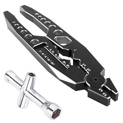 RC Shock Absorber Pliers RC Multifunction Pliers RC Rod Ends Disassemble Tools & Small Cross Socket Spanner Compatible with Traxxas Arrma Axial Losi Redcat HSP 1/8 1/10 RC Car Truck (Black) - color: Black
