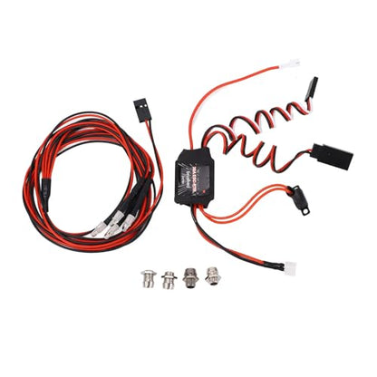 30A RC Brushed ESC Electronic Speed Controller 2 Output Dual Brake ESC with Red White Lights for 1/18 1/24 1/28 RC Cars