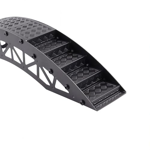 RC Crawler Bridge Obstacle, Stainless Steel DIY Assembly Ramp for 1/12 1/18 1/24 RC Crawler Course Accessories (Black Step Bridge) - style: Black Step Bridge